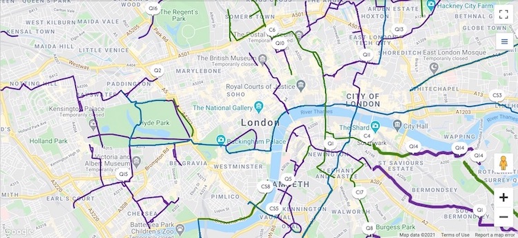 cycle routes london 